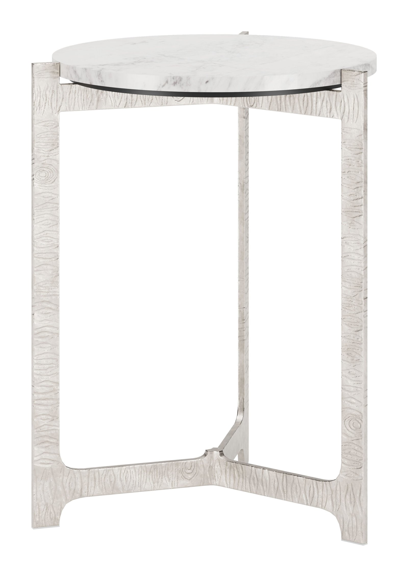 Barmas Side Table White & Silver - Image 2