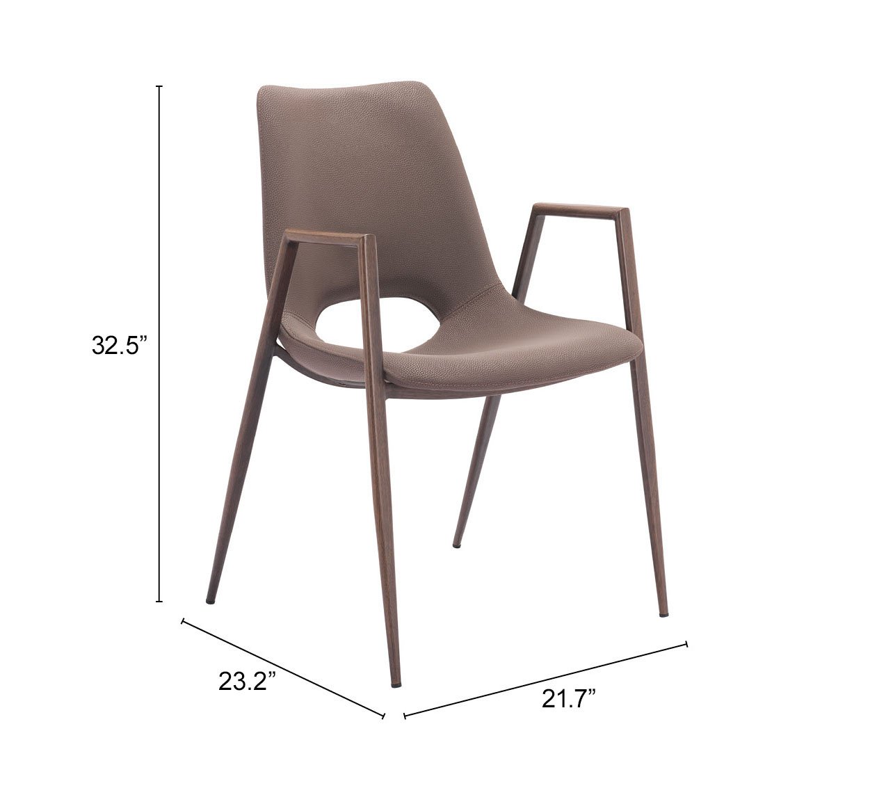 Desi Dining Chair (Set of 2) Brown & Walnut - Image 9