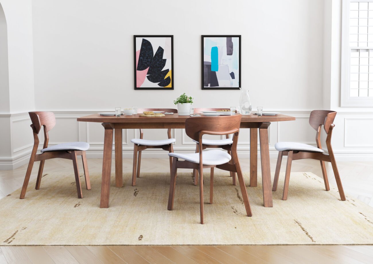 Russell Dining Chair (Set of 2) Walnut & Light Gray