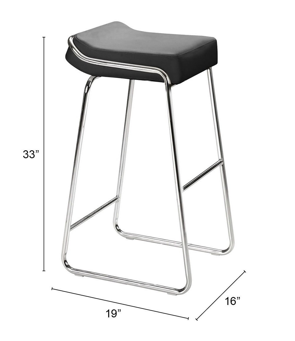 Wedge Barstool (Set of 2) Black - Image 9