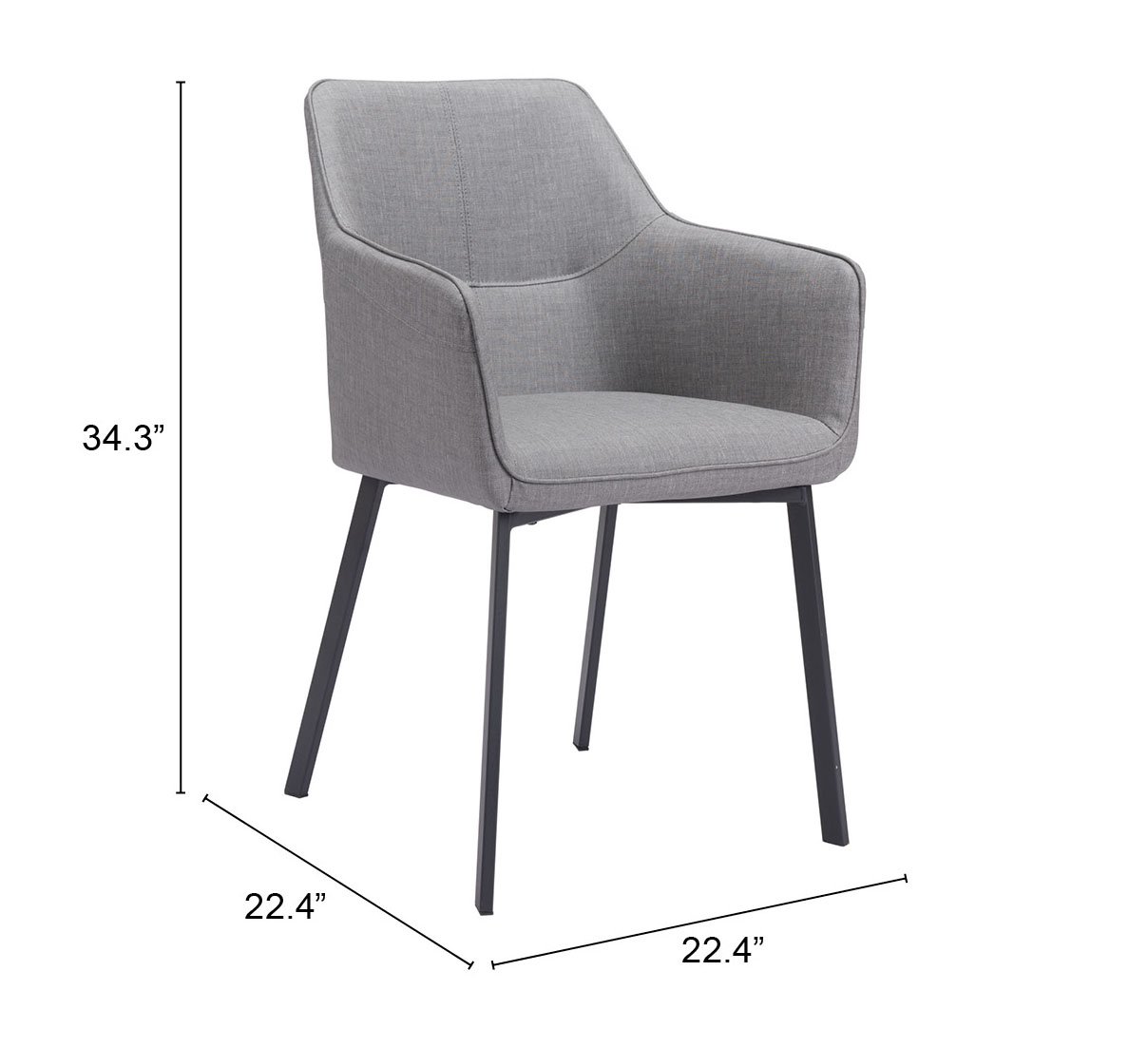 Adage Dining Chair (Set of 2) Gray - Image 12