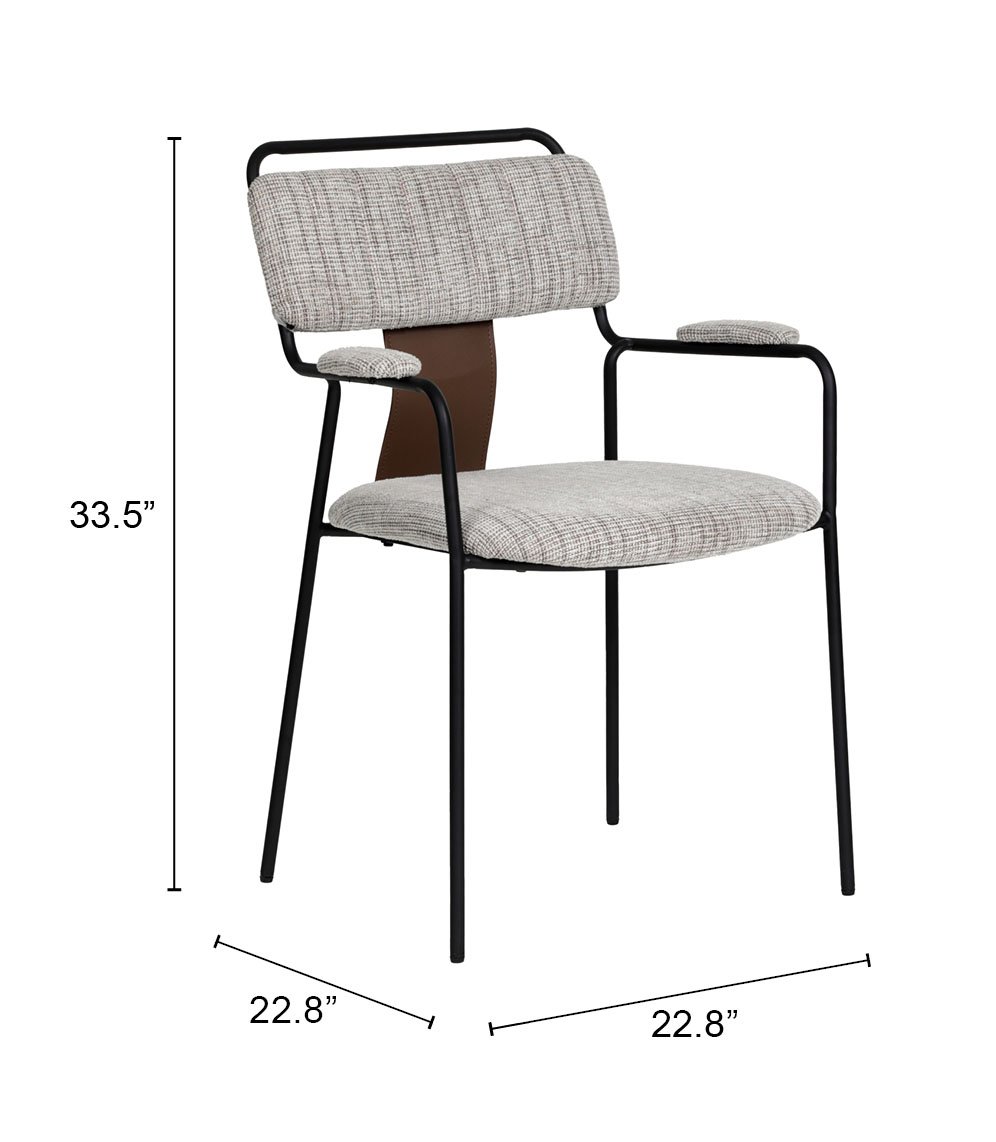 Couva Dining Chair (Set of 2) Gray Tweed - Image 9