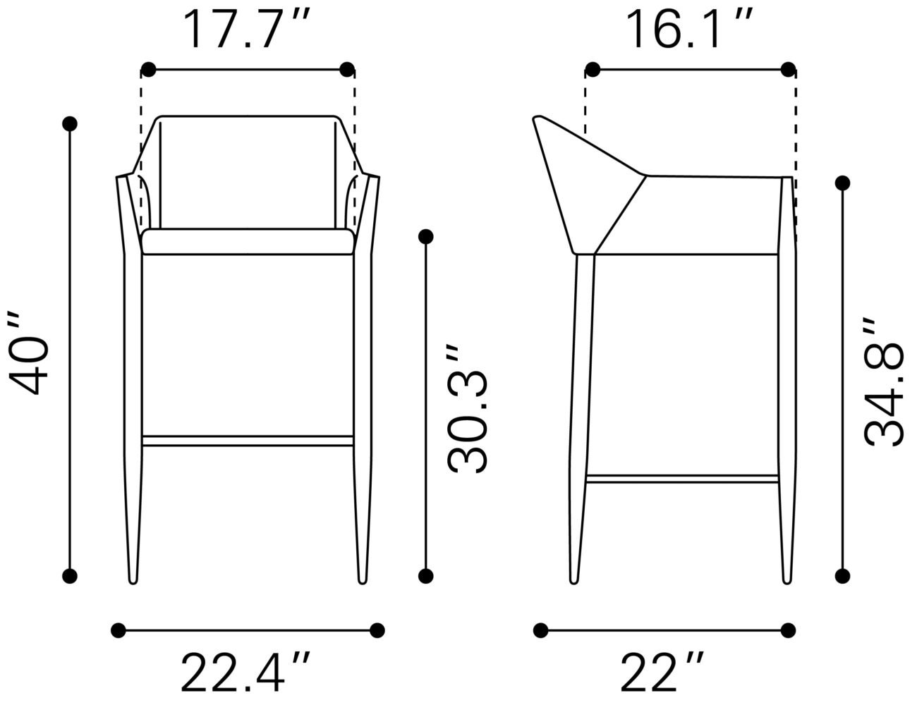 Andover Barstool Beige - Image 10