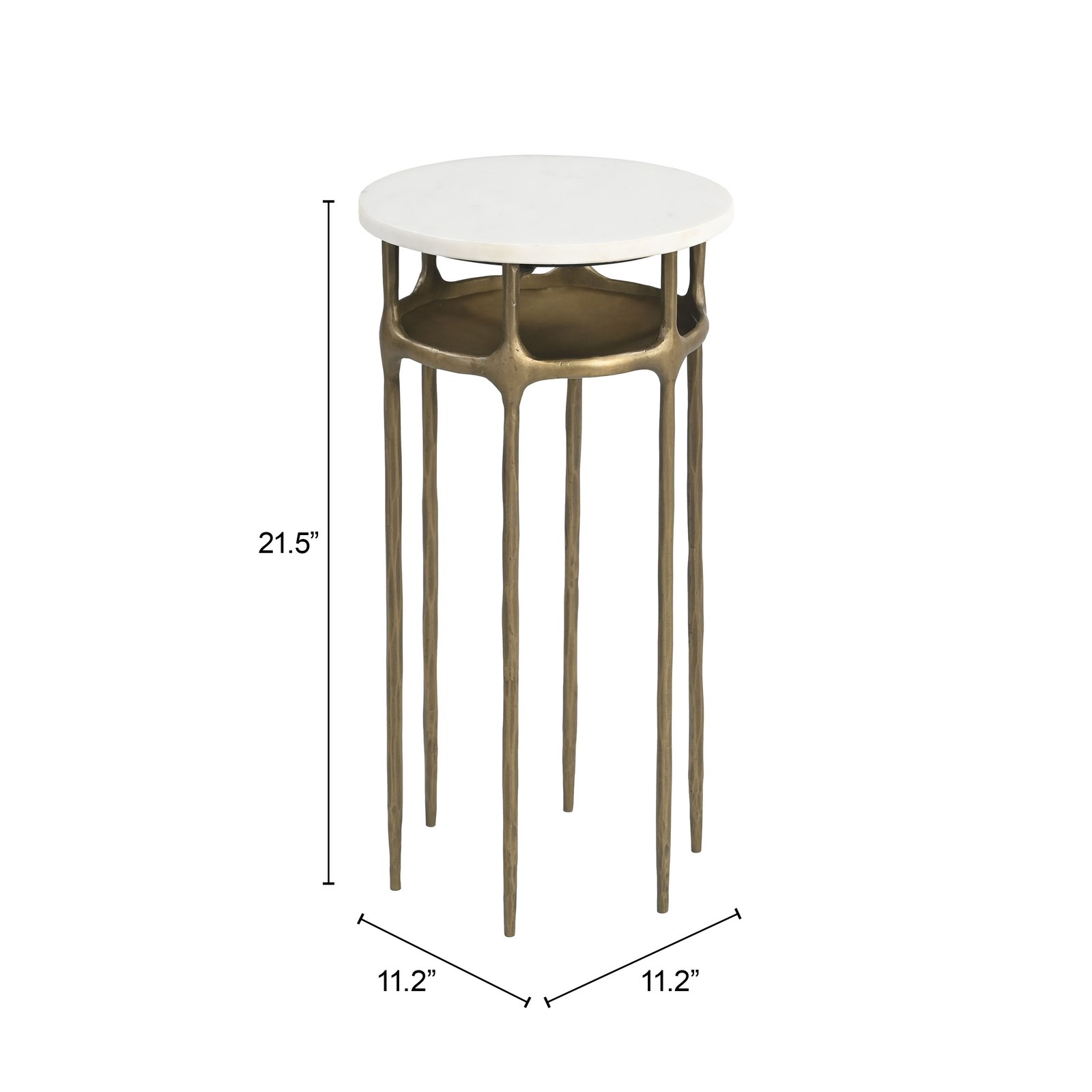 Bild Side Table White & Brass - Image 7