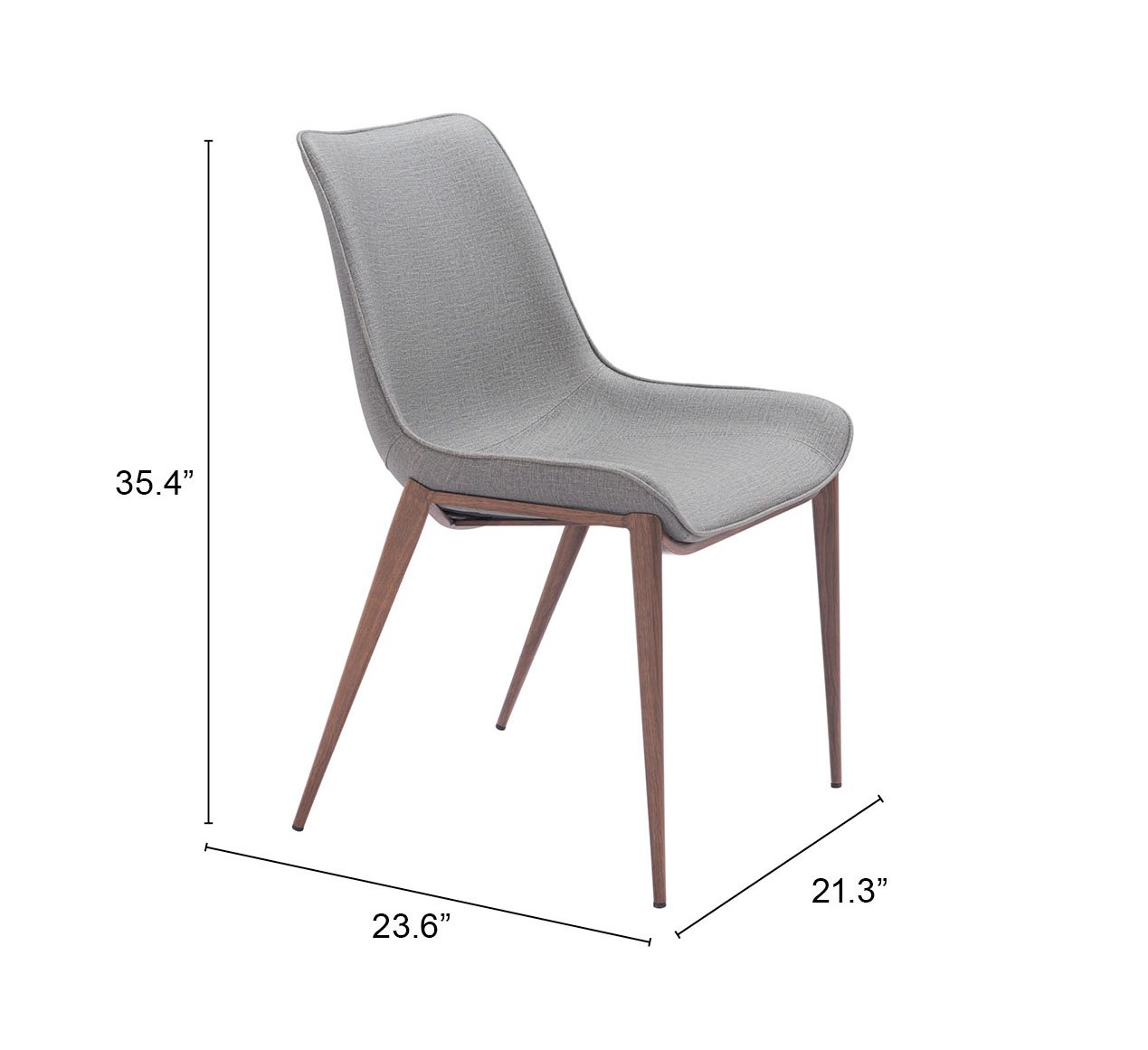 Magnus Dining Chair (Set of 2) Slate Gray & Walnut - Image 11
