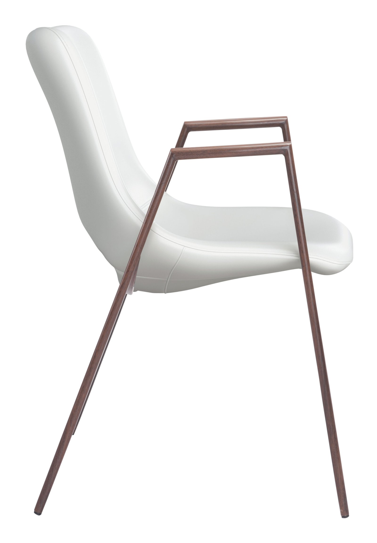 Desi Dining Chair (Set of 2) White & Walnut - Image 3