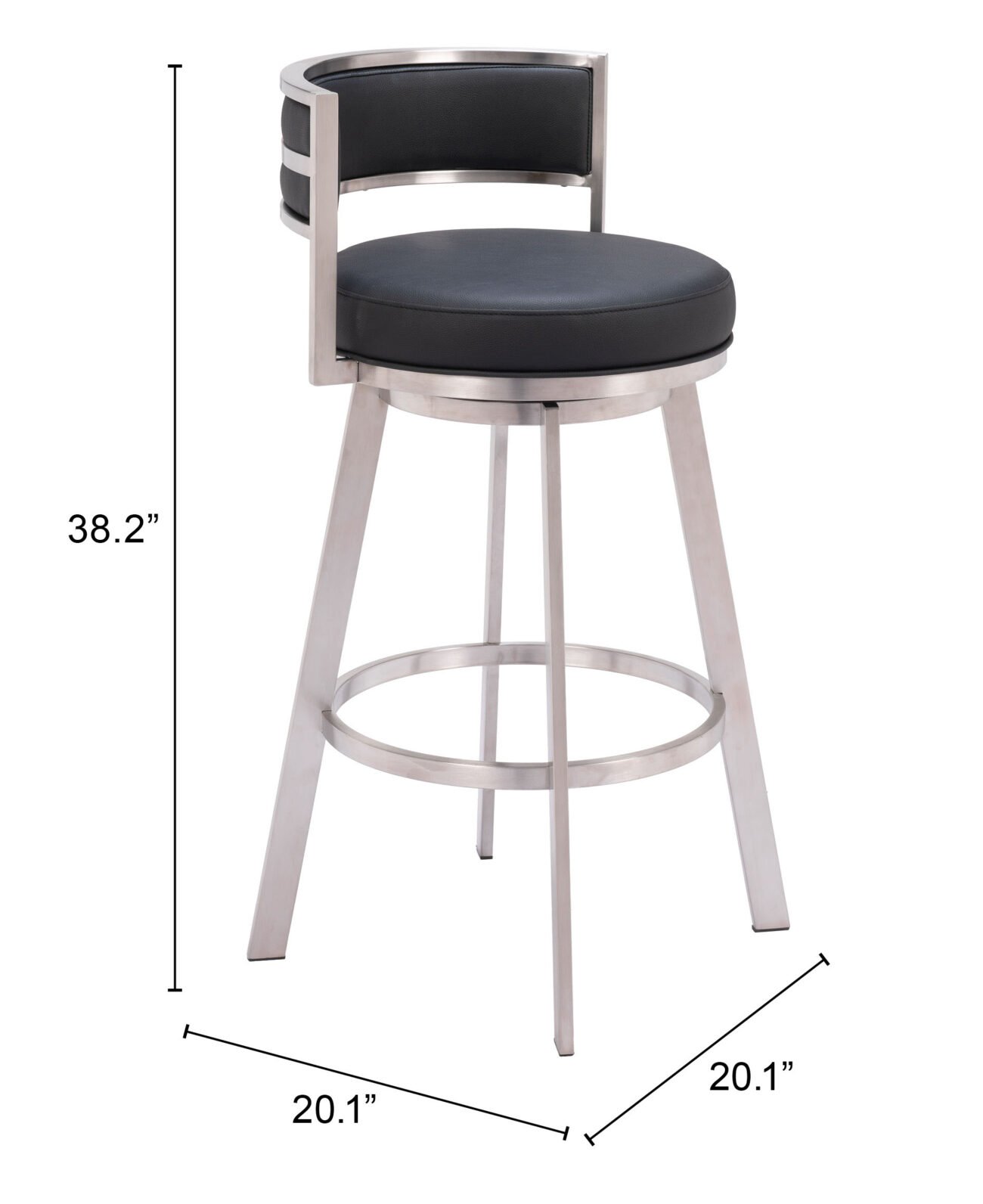 Gimsby Swivel Barstool Black - Image 12