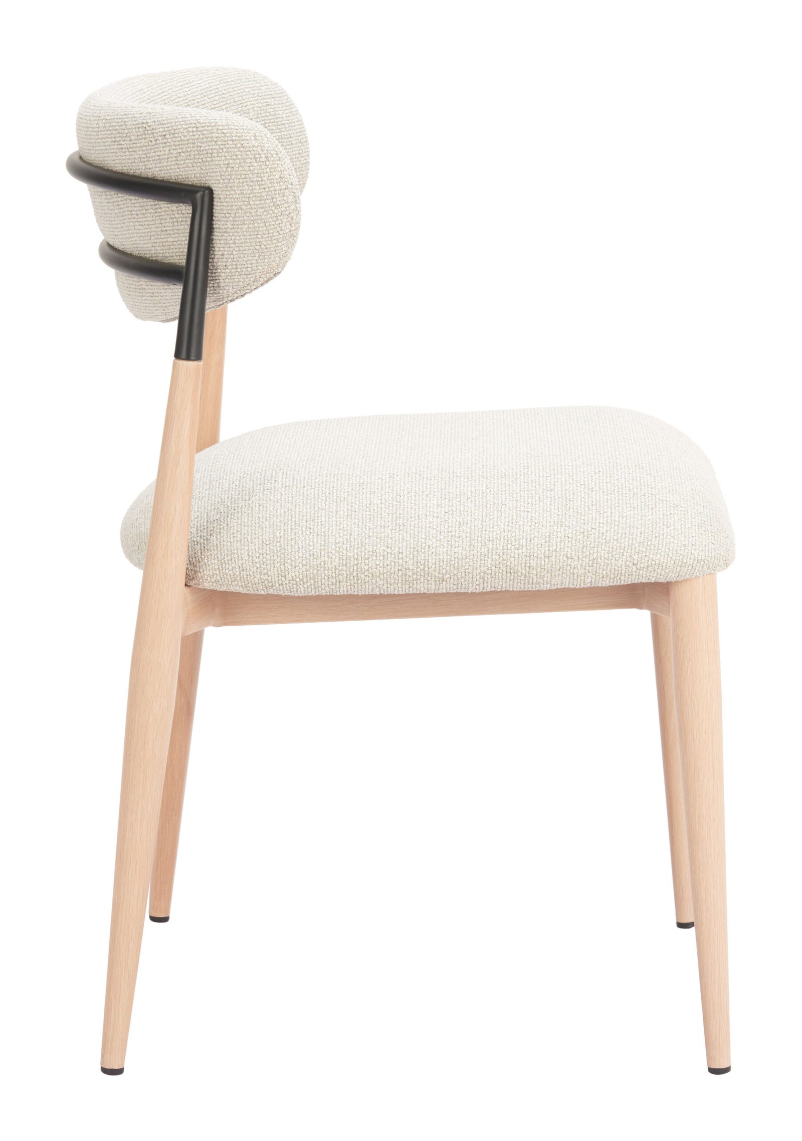 Equinox Armless Dining Chair (Set of 2) Oyster Gray & Natural - Image 6