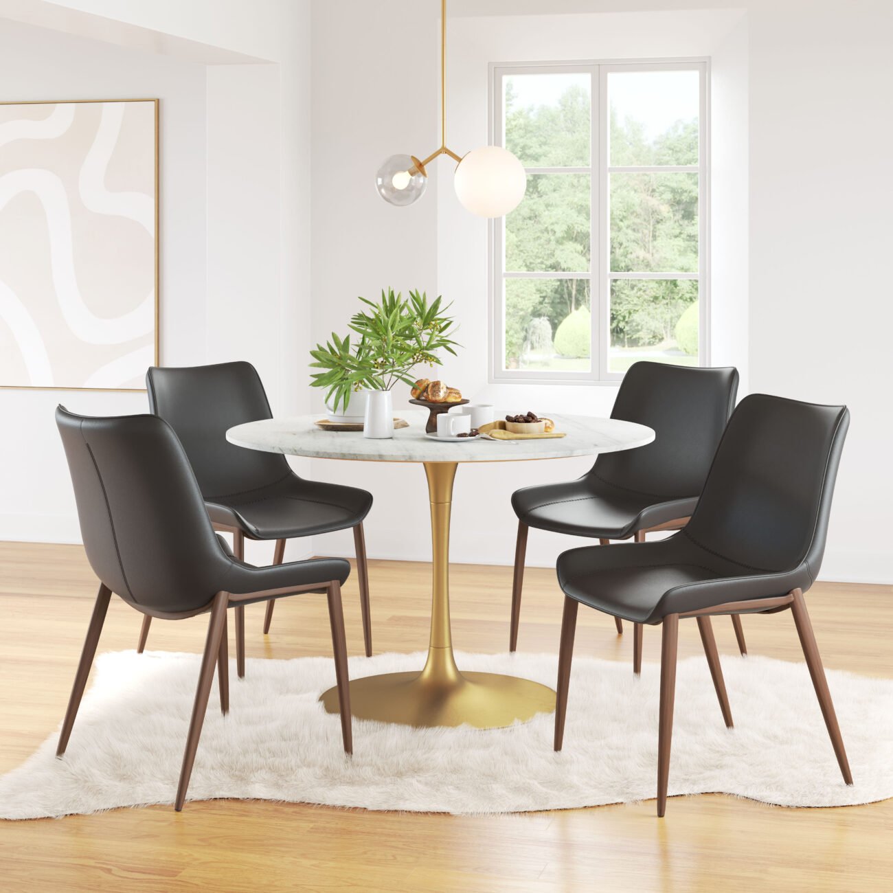 Magnus Dining Chair (Set of 2) Black & Walnut - Image 2