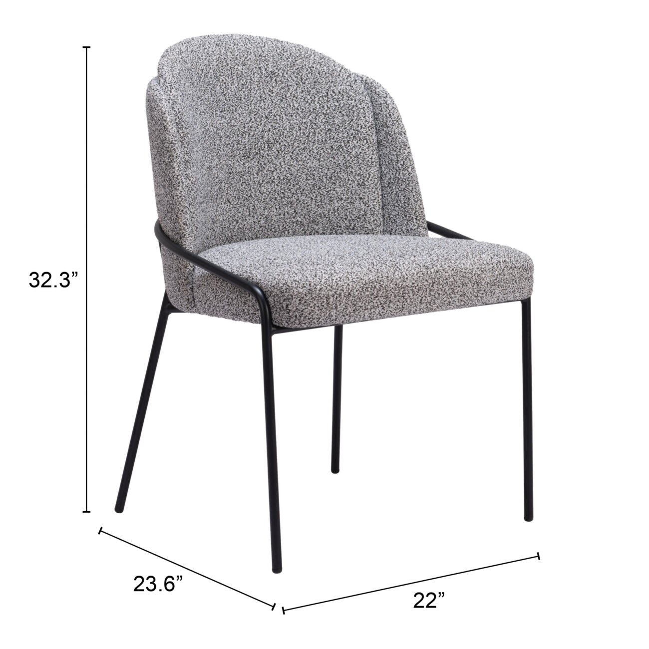 Jambi Dining Chair (Set of 2) Black & White - Image 9