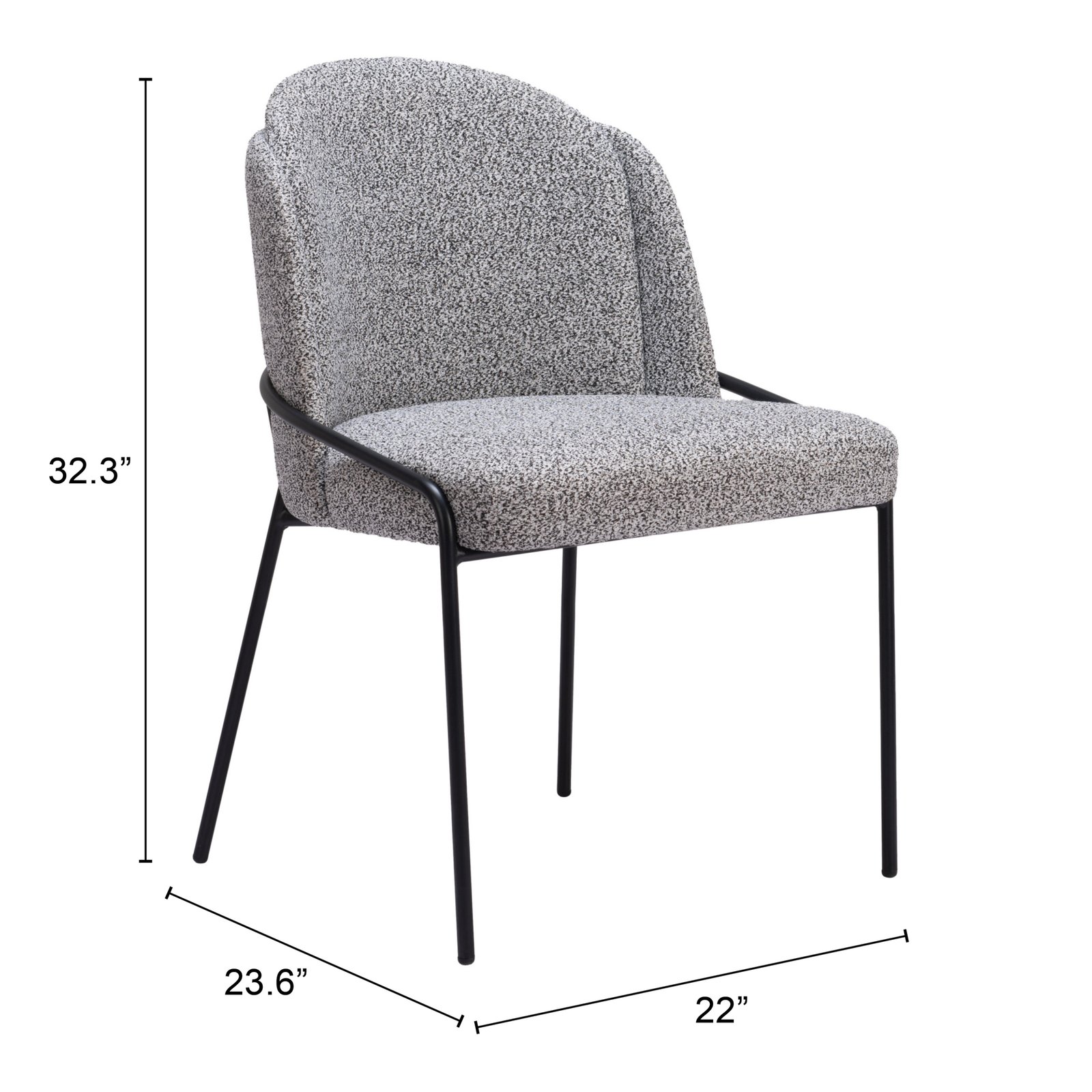 Jambi Dining Chair (Set of 2) Black & White - Image 9