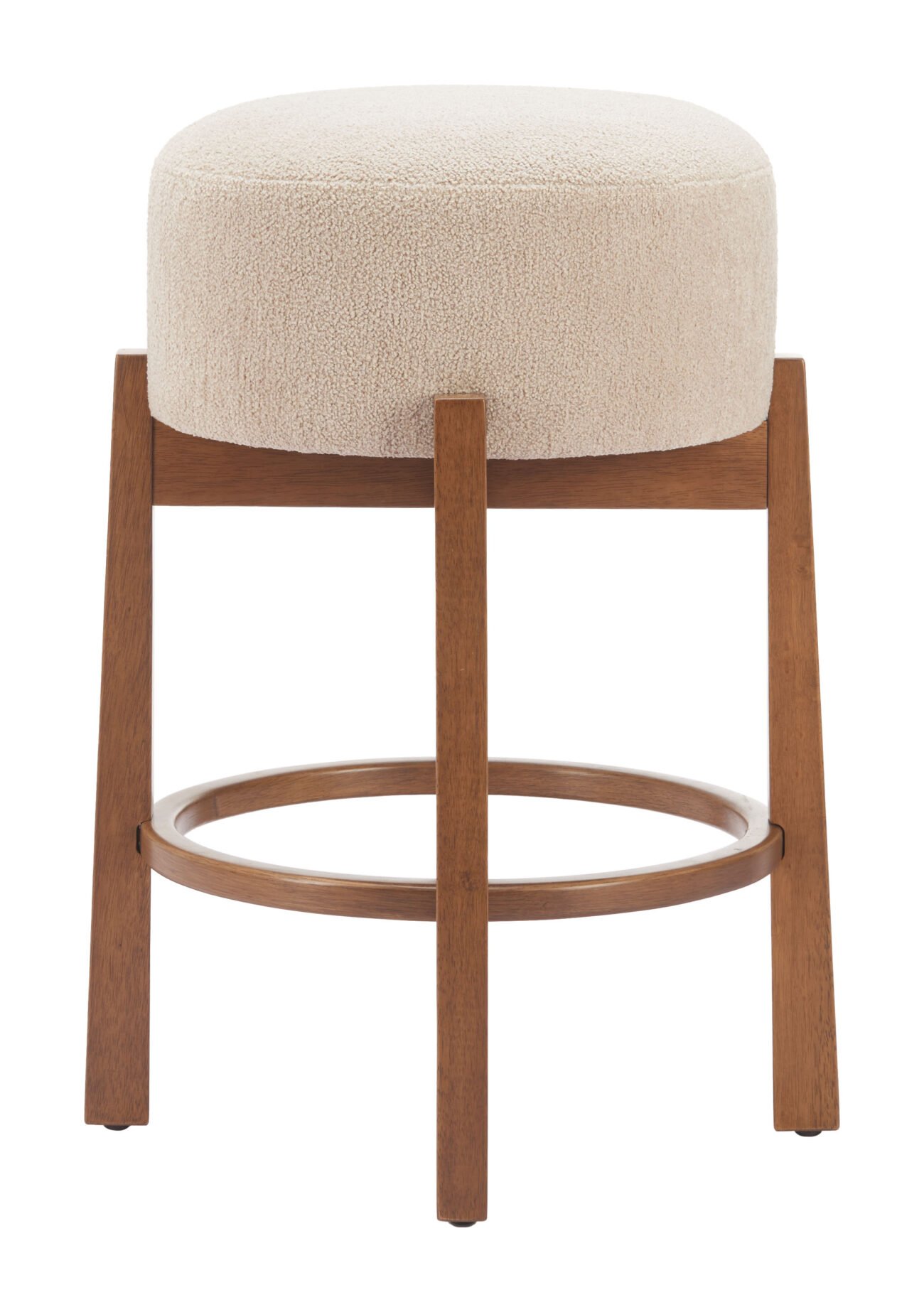Nade Counter Stool (Set of 2) Beige & Walnut - Image 2
