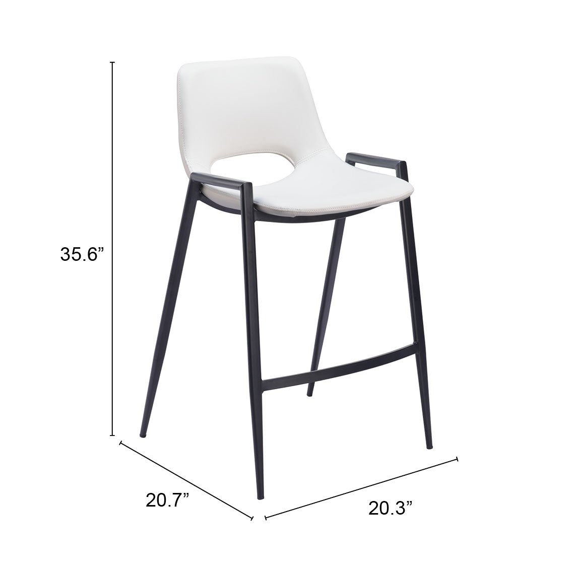Desi Counter Stool (Set of 2) White - Image 10