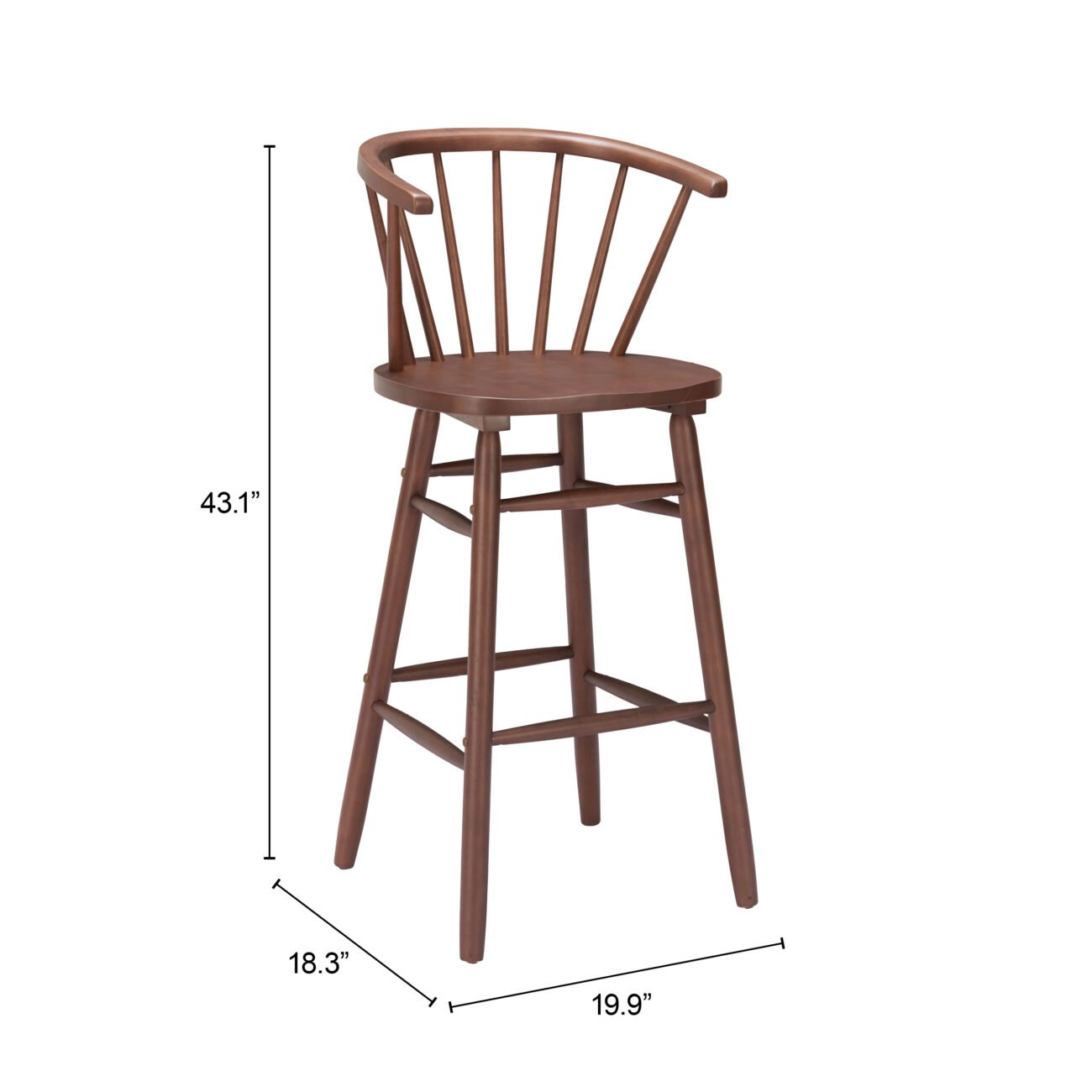 Stenger Barstool (Set of 2) Walnut - Image 8