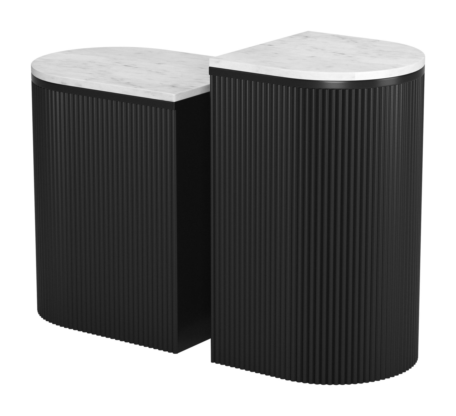 Ormara Side Table Set (2-Piece) White & Black - Image 6