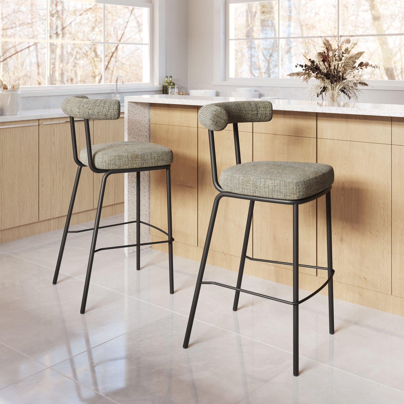Kede Barstool Green Tweed - Image 2