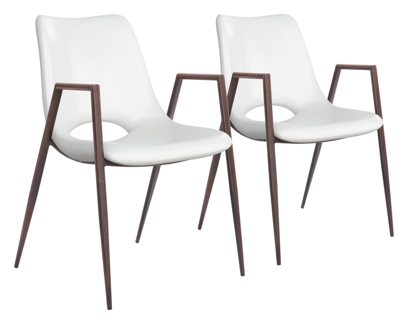 Desi Dining Chair (Set of 2) White & Walnut - Image 10