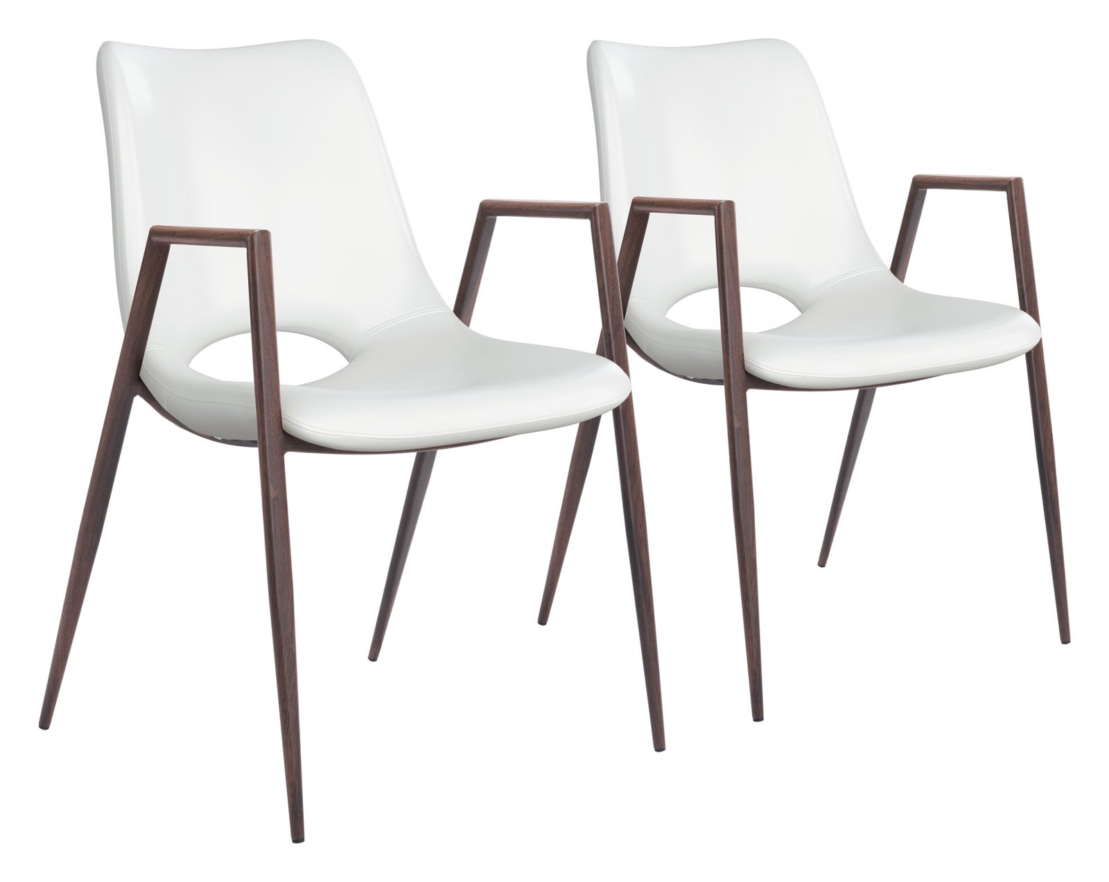 Desi Dining Chair (Set of 2) White & Walnut - Image 10
