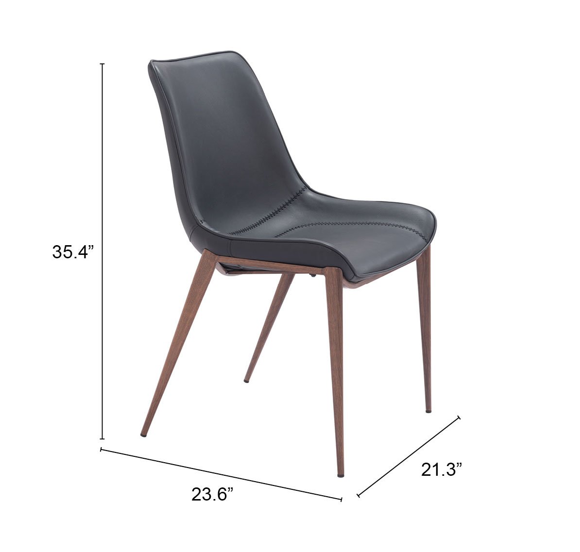 Magnus Dining Chair (Set of 2) Black & Walnut - Image 11