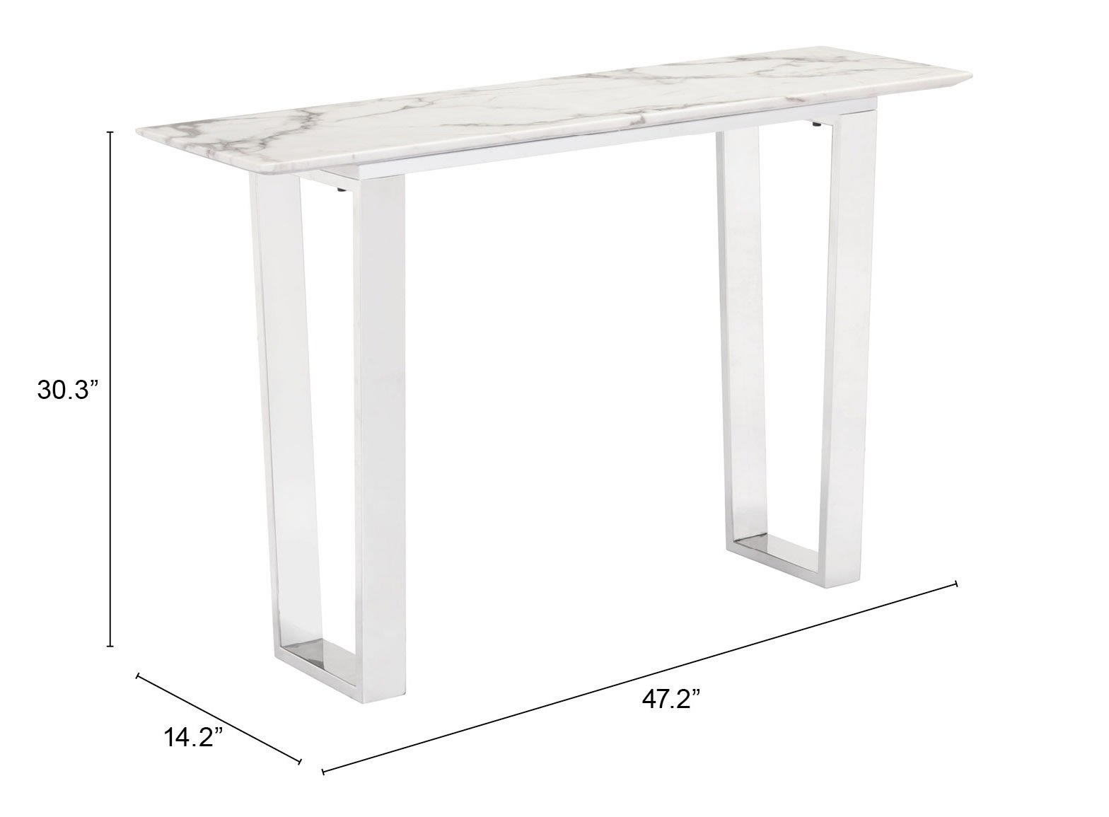 Atlas Console Table White & Silver - Image 9