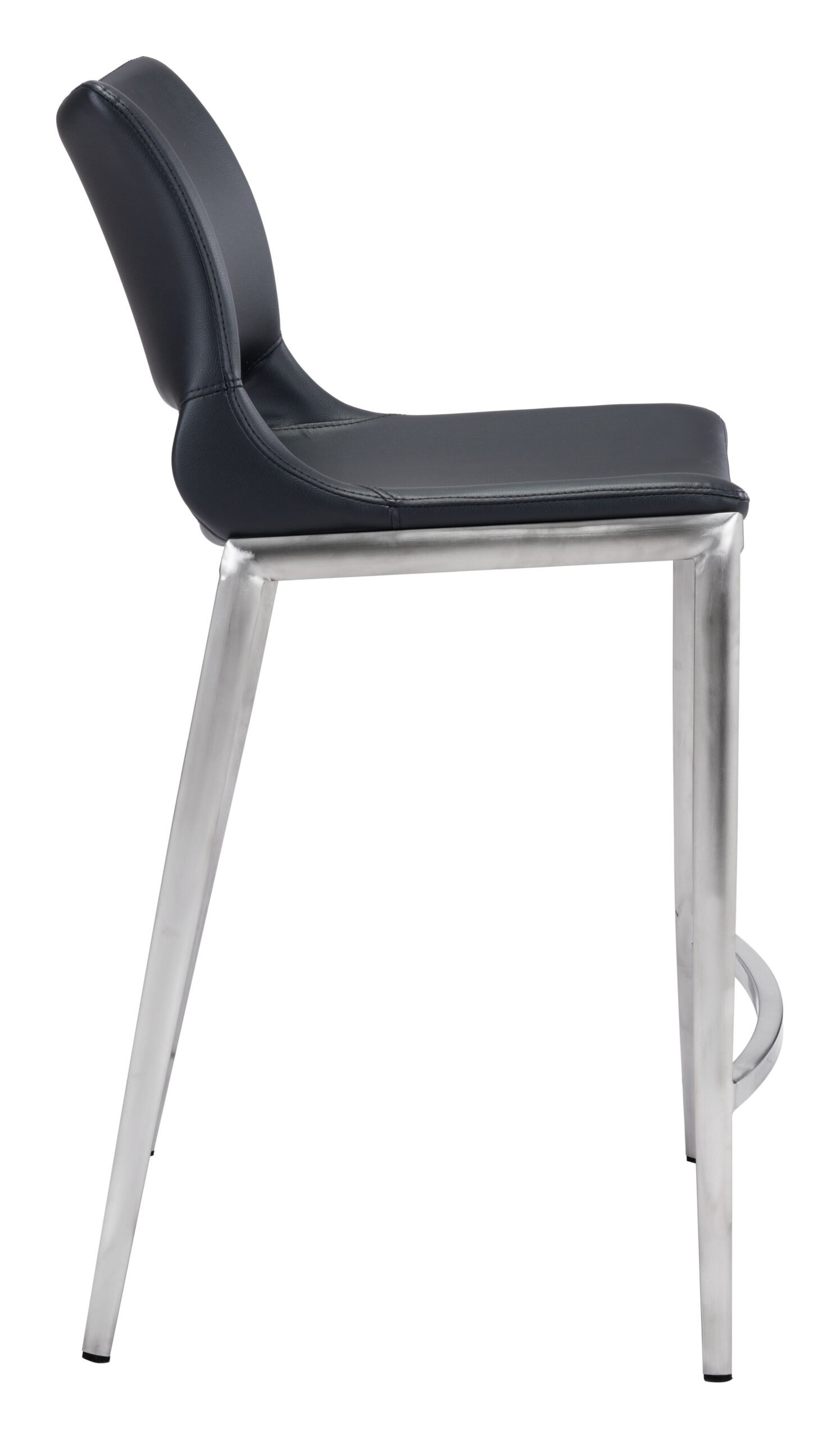 Ace Counter Stool (Set of 2) Black & Silver - Image 3