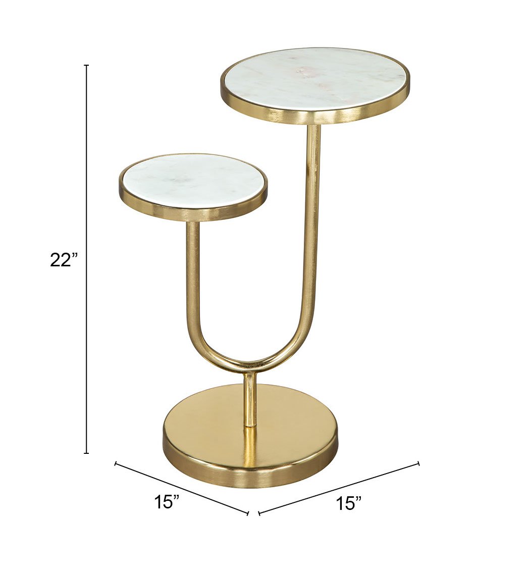 Marc Side Table White & Gold - Image 12