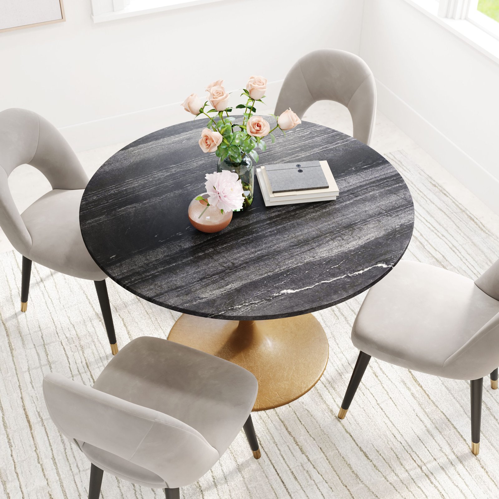 Taj Dining Table Black & Gold - Image 3