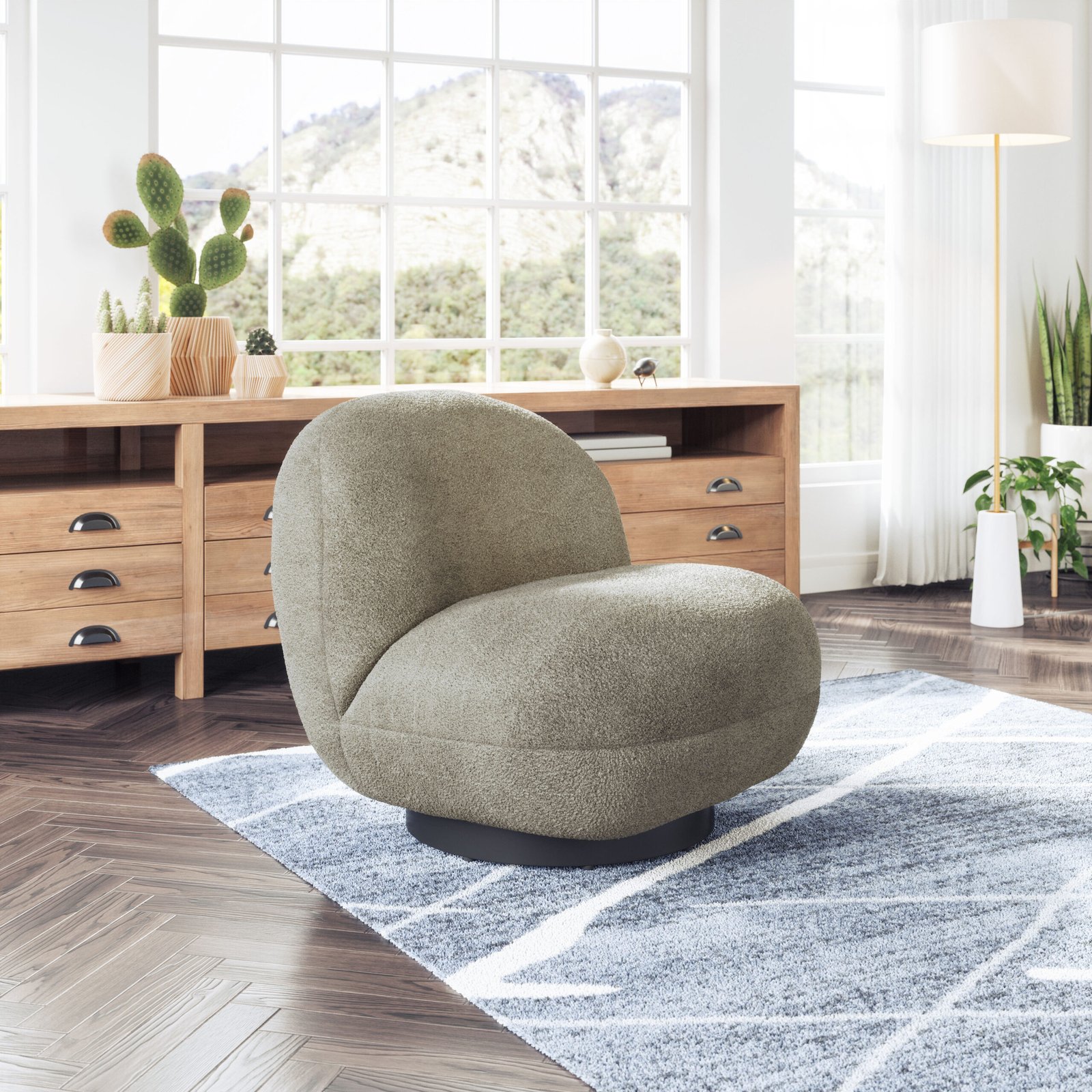 Myanmar Accent Chair Olive Green - Image 2