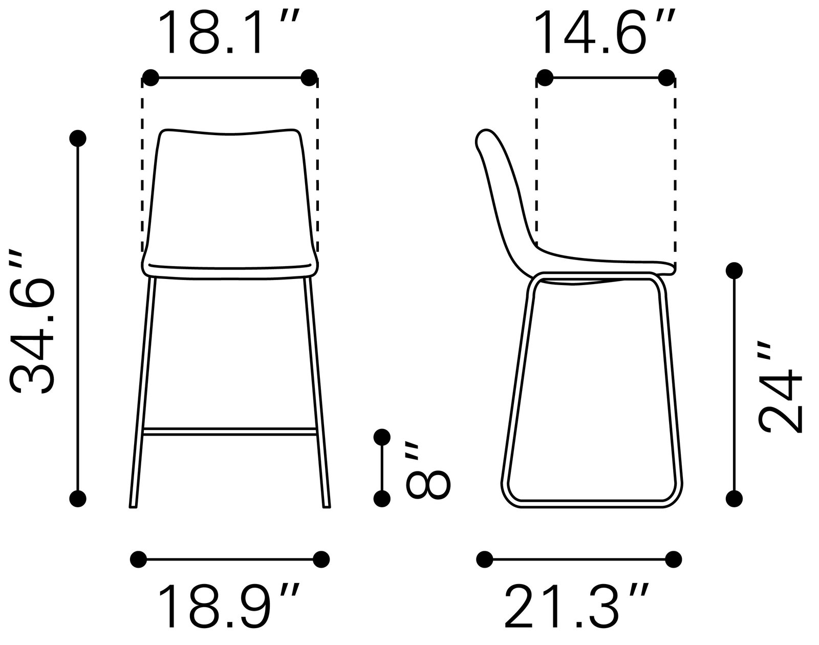 Smart Counter Stool (Set of 2) Ivory - Image 10