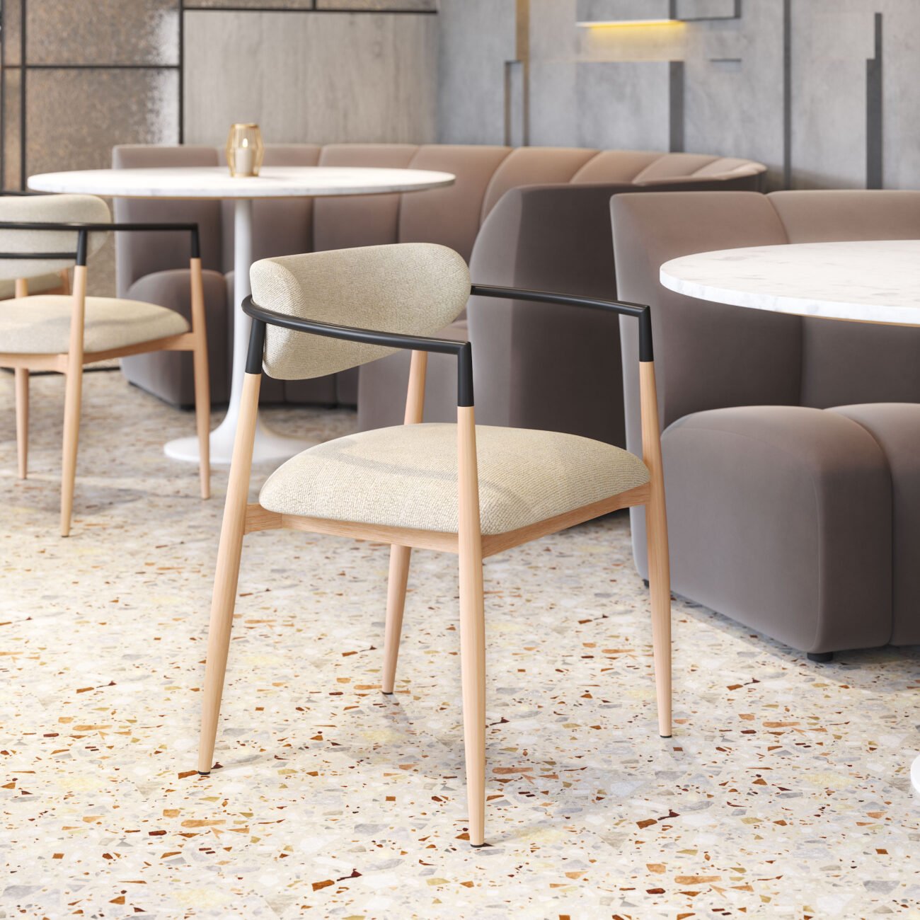 Equinox Dining Chair (Set of 2) Oyster Gray & Natural