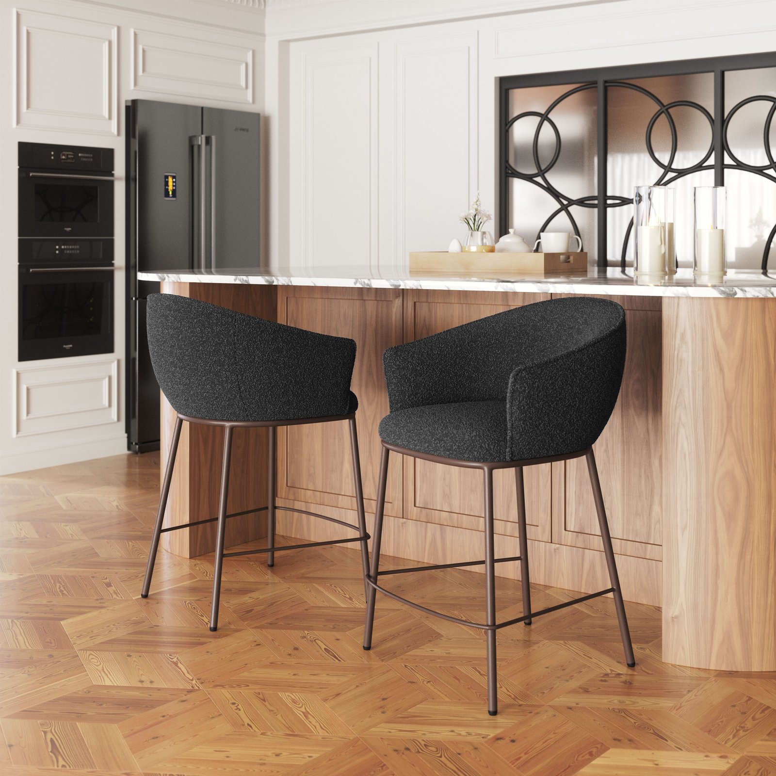 Essen Counter Stool Black & Bronze - Image 2