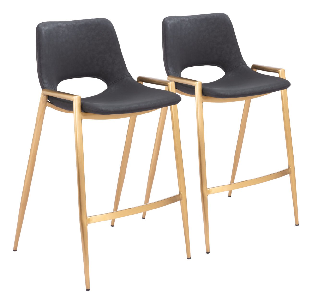 Desi Counter Stool (Set of 2) Black & Gold - Image 11