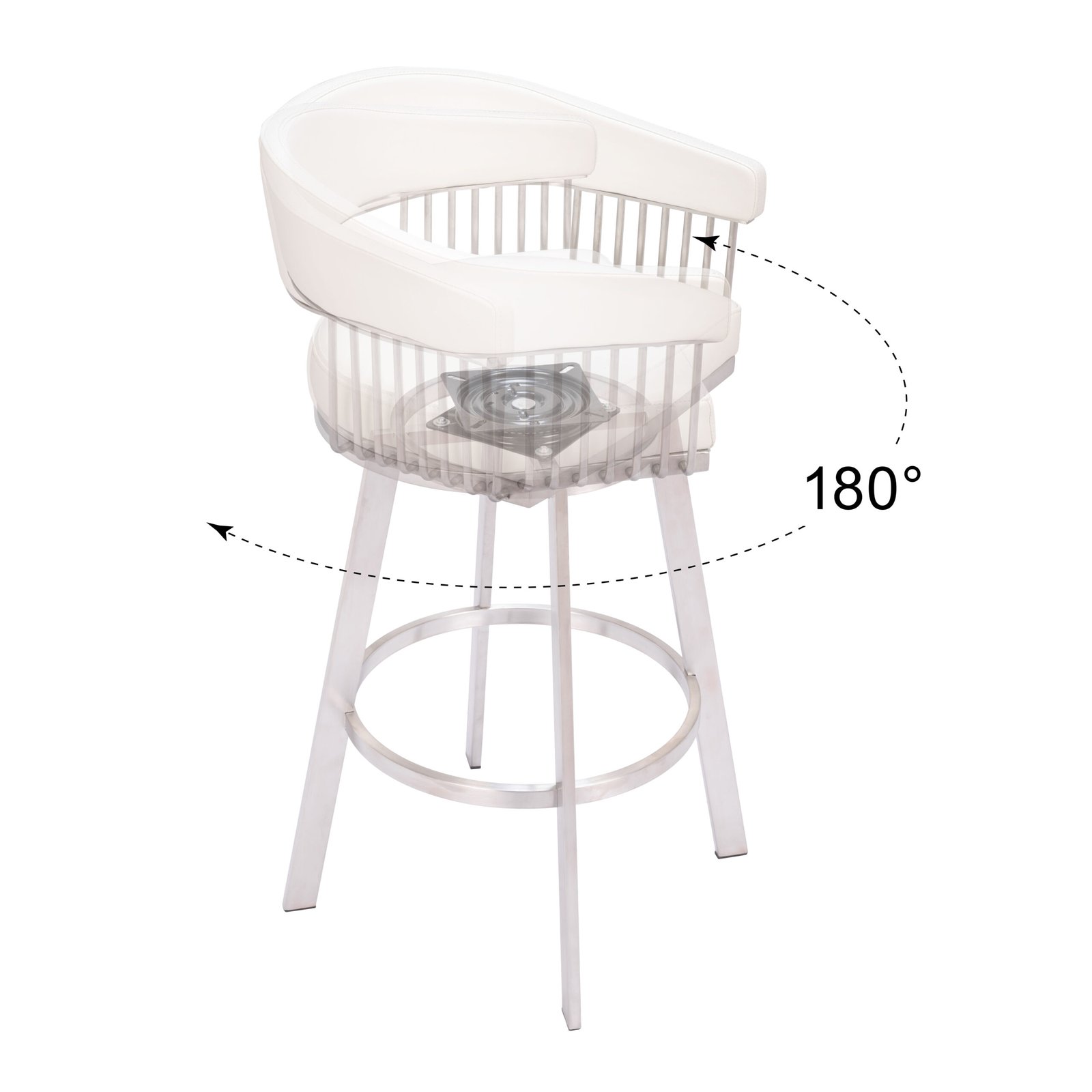Bantry Swivel Barstool White - Image 7