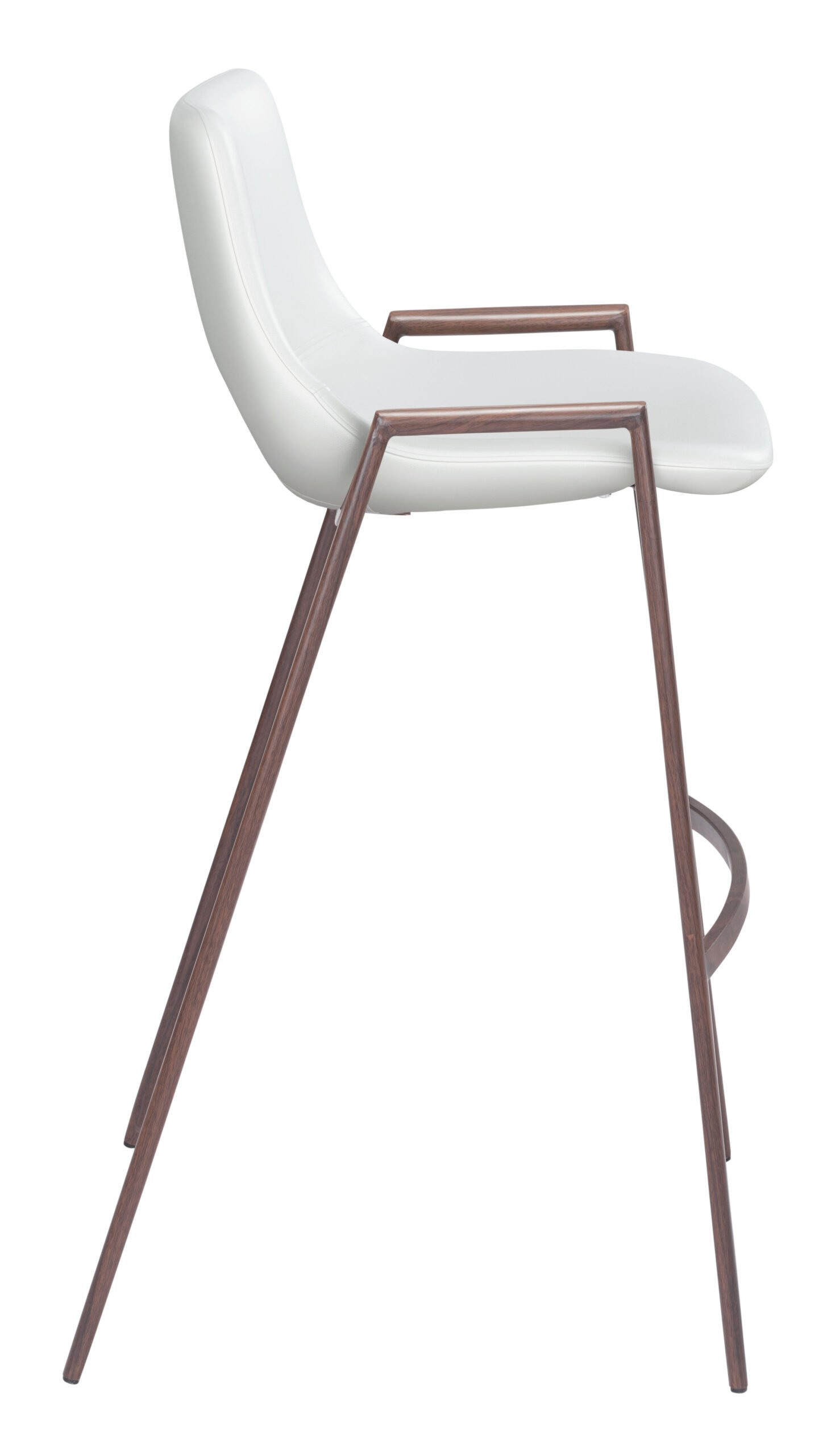 Desi Barstool (Set of 2) White & Walnut - Image 4