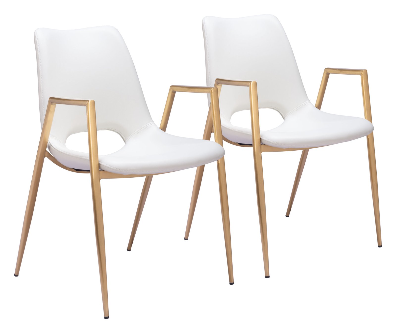 Desi Dining Chair (Set of 2) White & Gold - Image 11