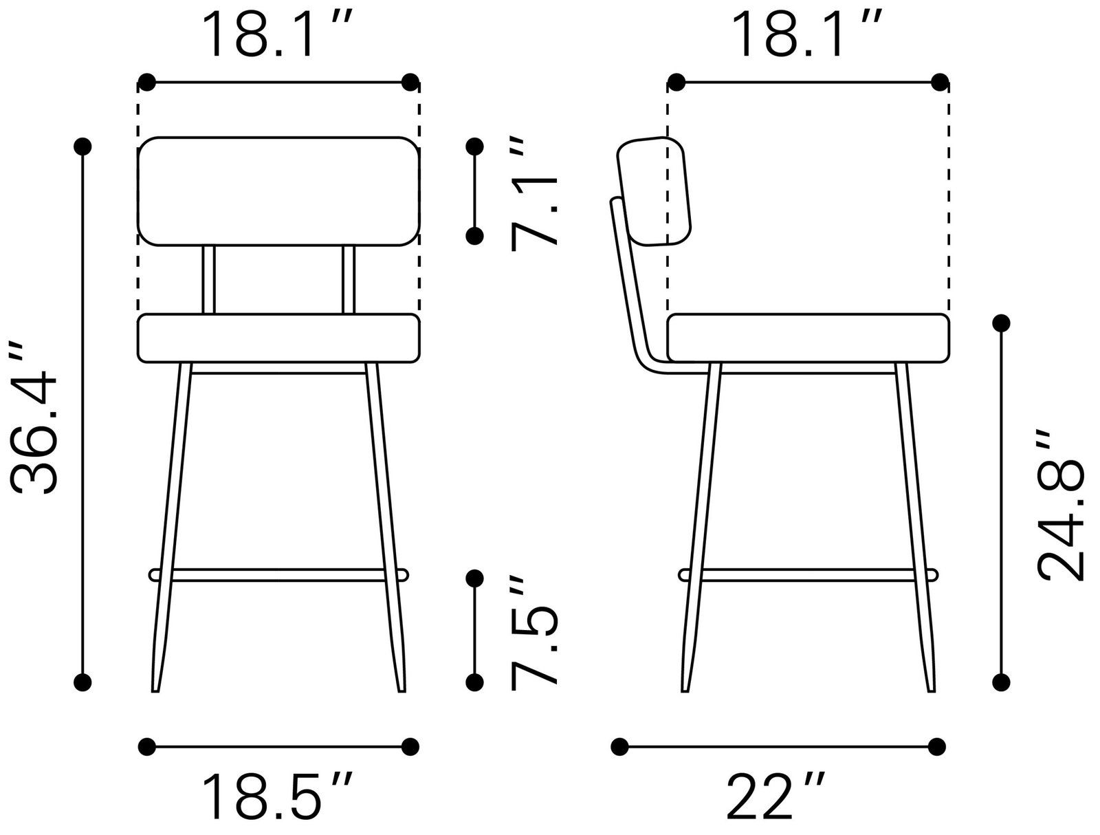 Blanca Counter Stool (Set of 2) Ivory - Image 9