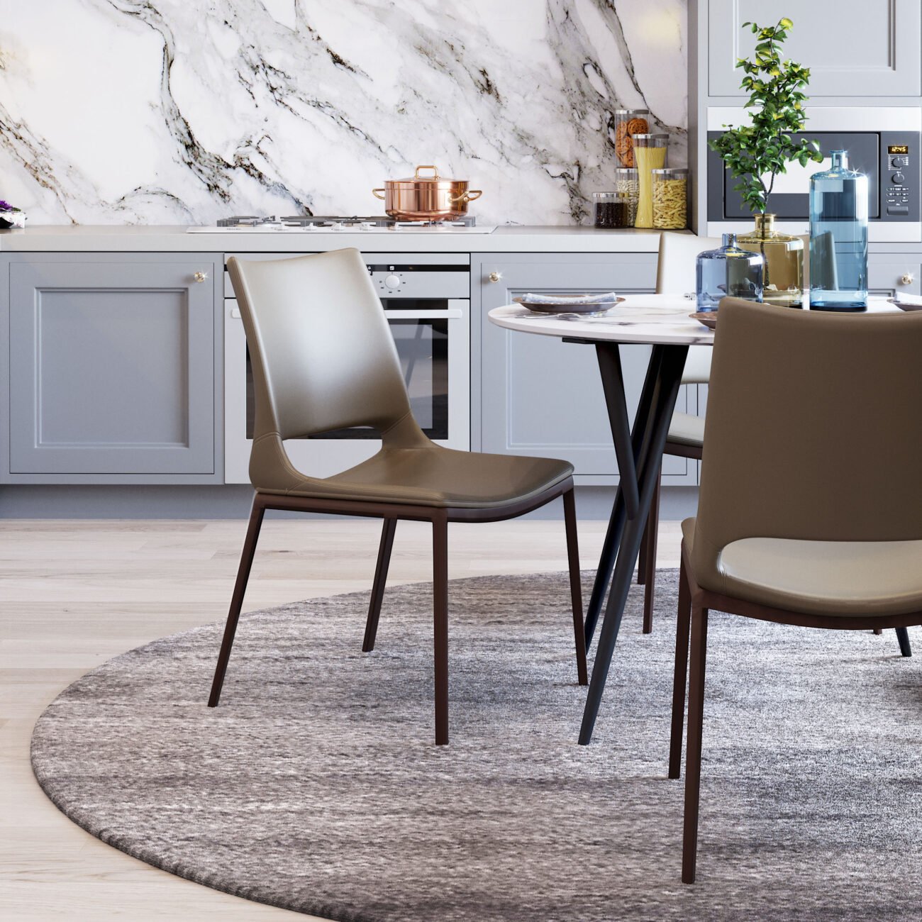 Ace Dining Chair (Set of 2) Brown & Walnut - Image 2
