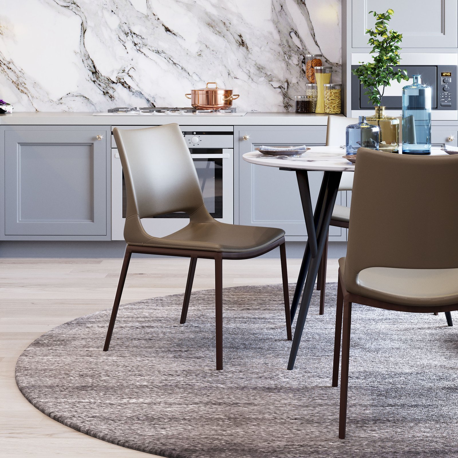 Ace Dining Chair (Set of 2) Brown & Walnut - Image 2