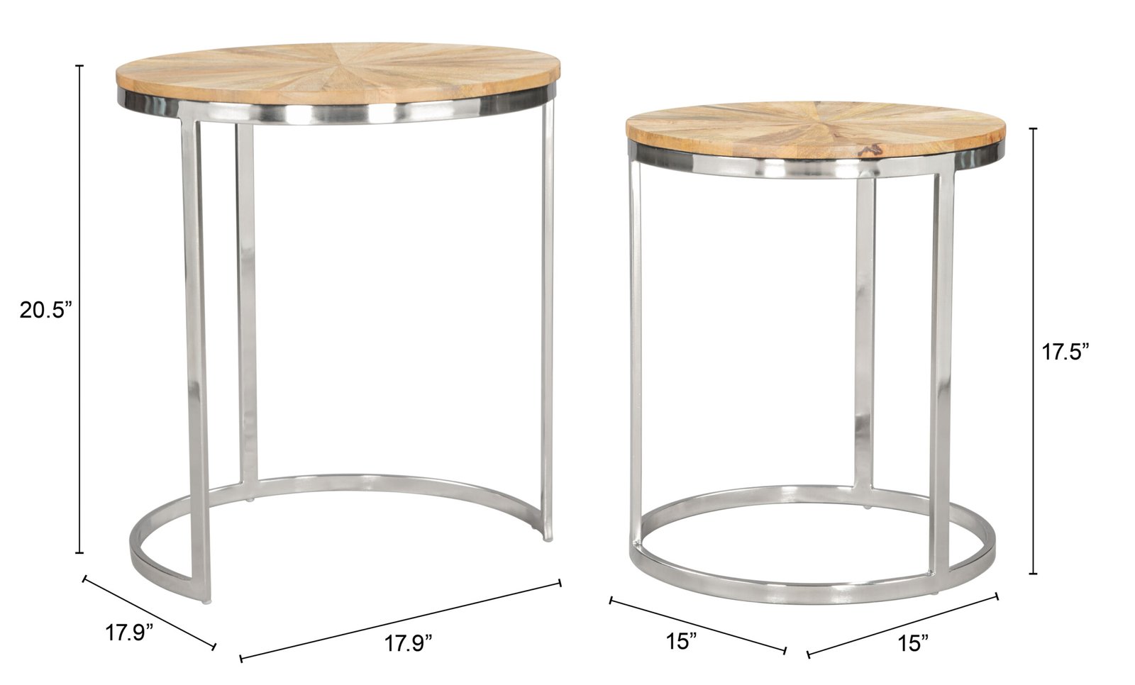Bari Nesting Table Set (2-Piece) Natural - Image 10