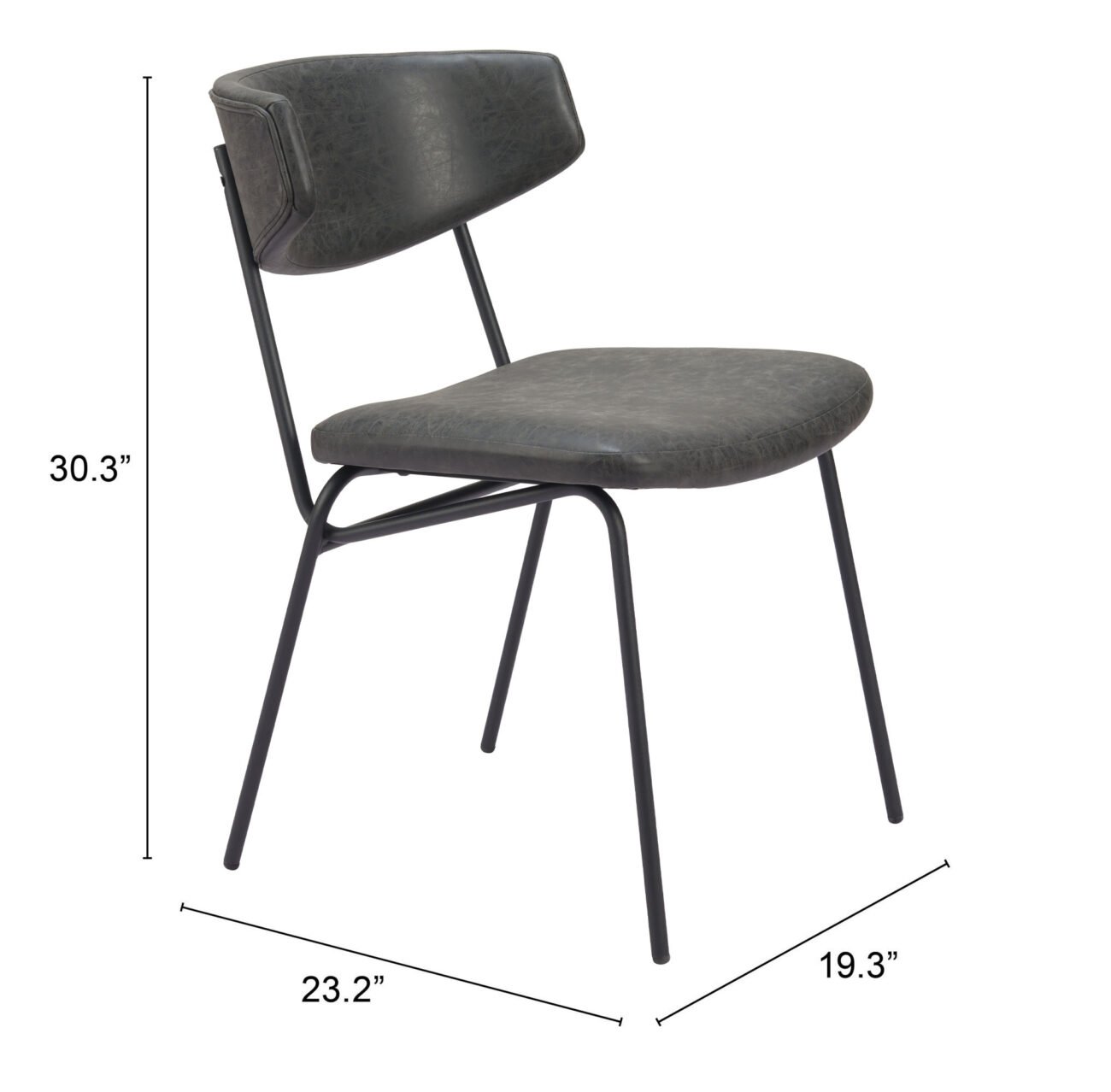 Charon Dining Chair (Set of 2) Vintage Black - Image 12
