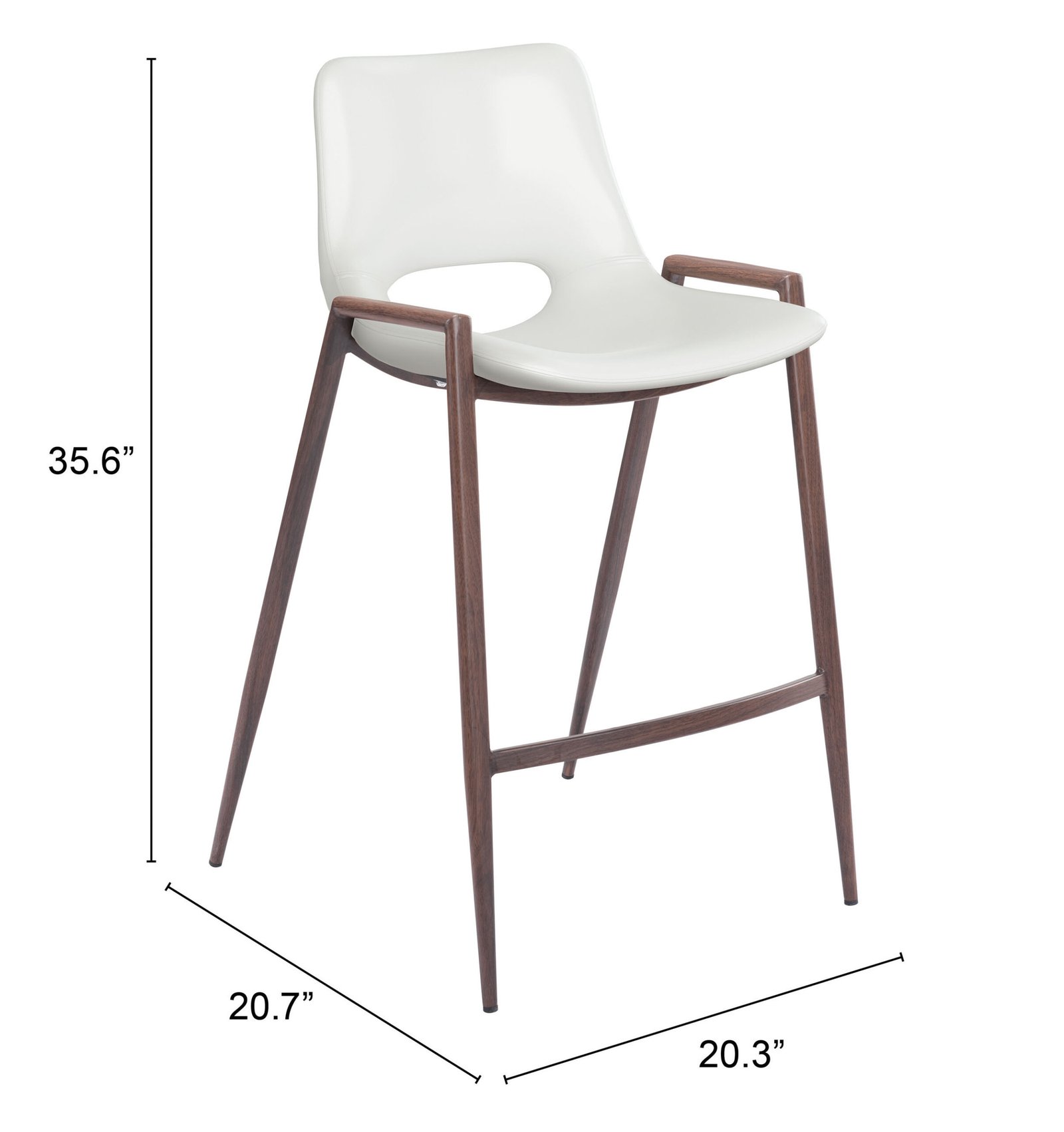 Desi Counter Stool (Set of 2) White & Walnut - Image 10
