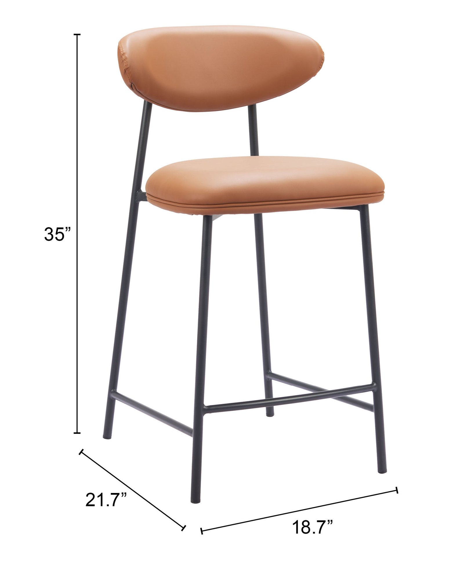 Rorun Counter Stool (Set of 2) Brown - Image 8