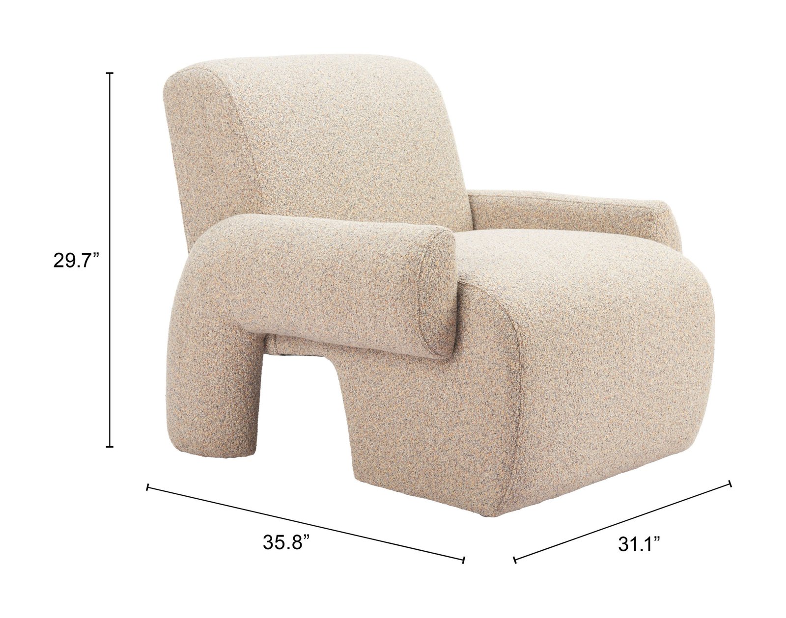Rura Accent Chair Heathered Beige - Image 8