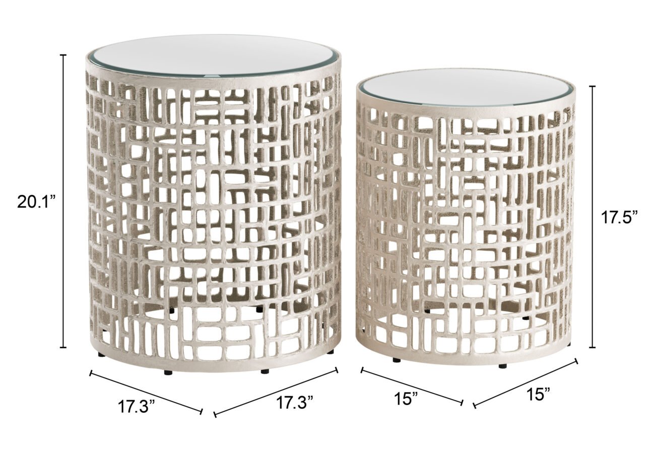 Reden Side Table Set (2-Piece) Silver - Image 6