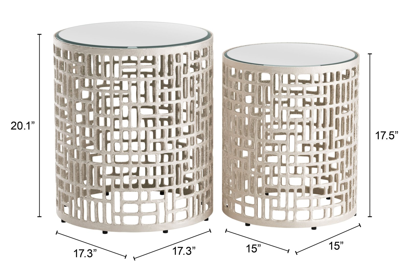 Reden Side Table Set (2-Piece) Silver - Image 6