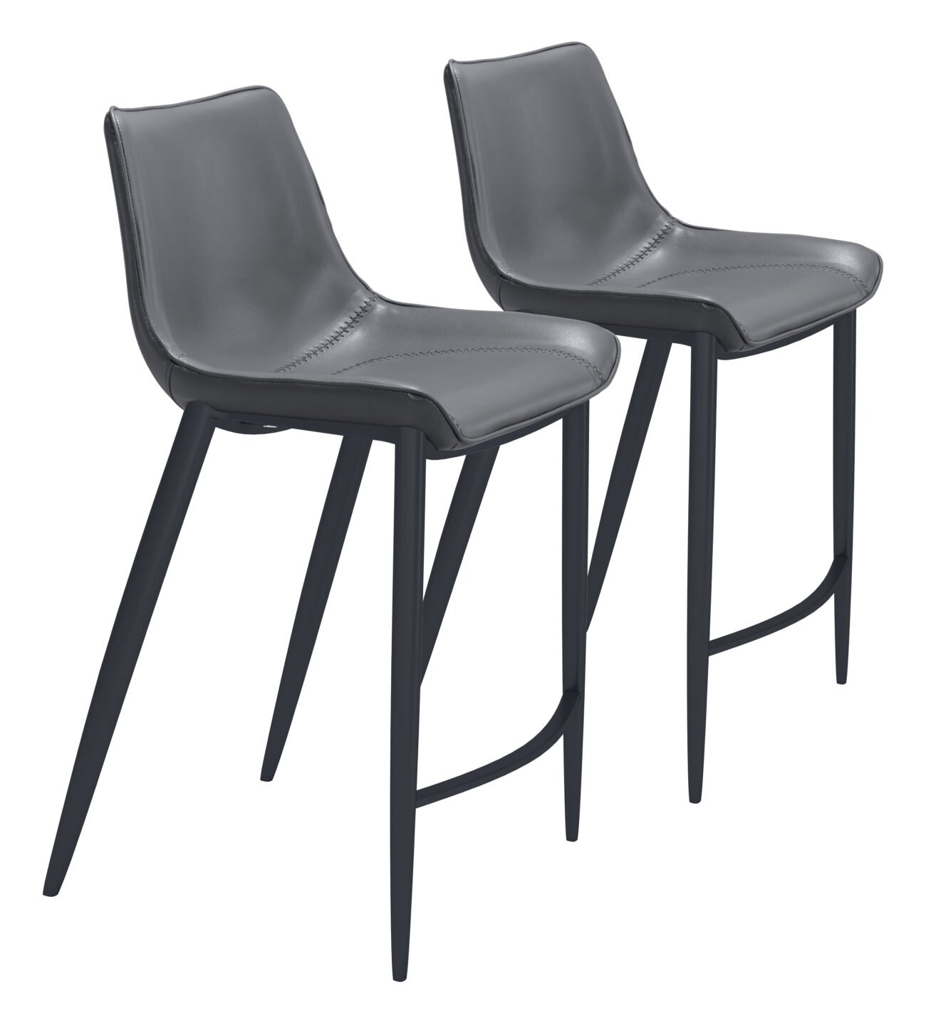 Magnus Counter Stool (Set of 2) Dark Gray & Black - Image 10