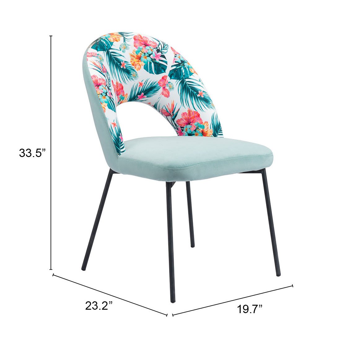 Bethpage Dining Chair (Set of 2) Multicolor Print & Green - Image 14