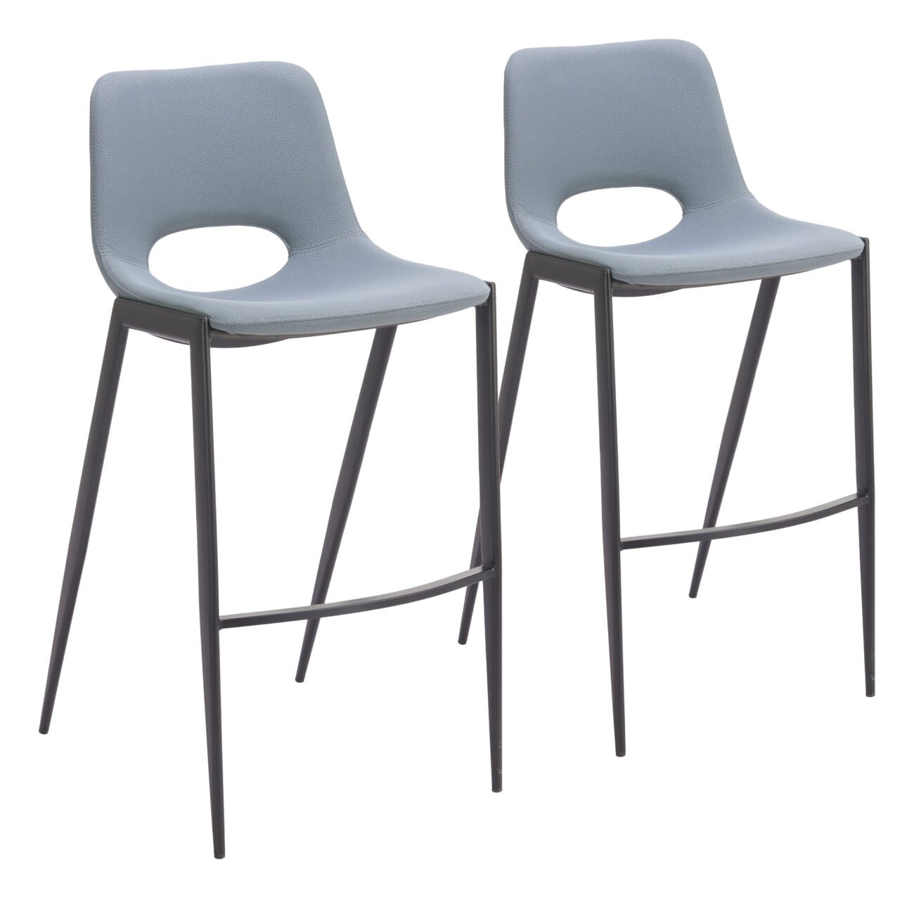 Desi Armless Barstool (Set of 2) Azure Gray - Image 3