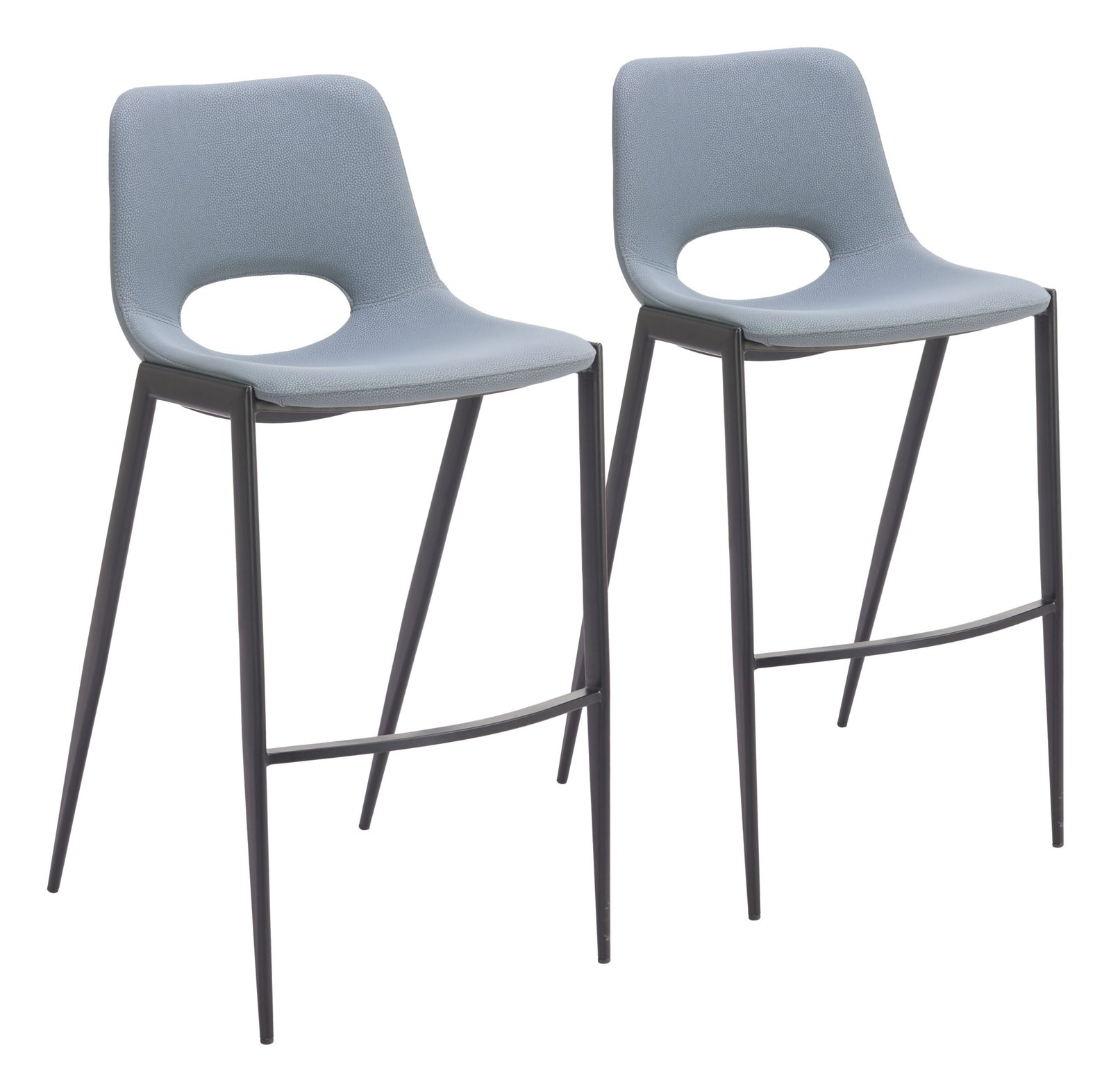 Desi Armless Barstool (Set of 2) Azure Gray - Image 3