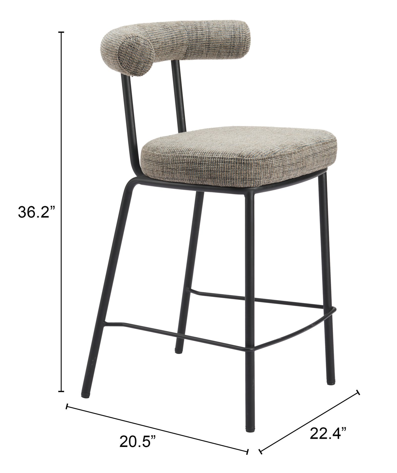 Kede Counter Stool Green Tweed - Image 8